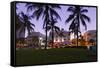 Hotel 'The Carlyle' at Dusk, Ocean Drive, Miami South Beach, Art Deco District, Florida, Usa-Axel Schmies-Framed Stretched Canvas