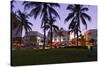 Hotel 'The Carlyle' at Dusk, Ocean Drive, Miami South Beach, Art Deco District, Florida, Usa-Axel Schmies-Stretched Canvas