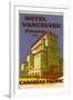 Hotel Vancouver Luggage Label-null-Framed Giclee Print