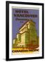 Hotel Vancouver Luggage Label-null-Framed Giclee Print