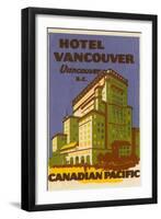 Hotel Vancouver Luggage Label-null-Framed Giclee Print