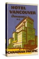 Hotel Vancouver Luggage Label-null-Stretched Canvas