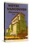 Hotel Vancouver Luggage Label-null-Stretched Canvas