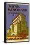 Hotel Vancouver Luggage Label-null-Framed Stretched Canvas