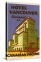 Hotel Vancouver Luggage Label-null-Stretched Canvas