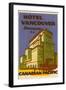 Hotel Vancouver Luggage Label-null-Framed Giclee Print