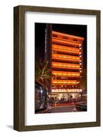 Hotel 'Victor' at Night, Ocean Drive, Miami South Beach, Art Deco District, Florida, Usa-Axel Schmies-Framed Photographic Print