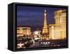 Hotels and Casinos At Night, Las Vegas, Nevada-Dennis Flaherty-Framed Stretched Canvas