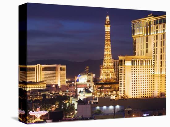 Hotels and Casinos At Night, Las Vegas, Nevada-Dennis Flaherty-Stretched Canvas