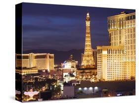 Hotels and Casinos At Night, Las Vegas, Nevada-Dennis Flaherty-Stretched Canvas