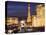 Hotels and Casinos At Night, Las Vegas, Nevada-Dennis Flaherty-Stretched Canvas