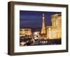 Hotels and Casinos At Night, Las Vegas, Nevada-Dennis Flaherty-Framed Photographic Print