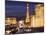 Hotels and Casinos At Night, Las Vegas, Nevada-Dennis Flaherty-Mounted Photographic Print