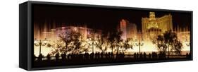 Hotels in a City Lit Up at Night, the Strip, Las Vegas, Nevada, USA-null-Framed Stretched Canvas