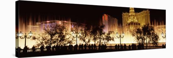 Hotels in a City Lit Up at Night, the Strip, Las Vegas, Nevada, USA-null-Stretched Canvas