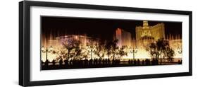 Hotels in a City Lit Up at Night, the Strip, Las Vegas, Nevada, USA-null-Framed Photographic Print