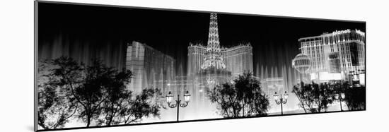Hotels in a City Lit Up at Night, the Strip, Las Vegas, Nevada, USA-null-Mounted Photographic Print