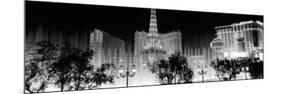 Hotels in a City Lit Up at Night, the Strip, Las Vegas, Nevada, USA-null-Mounted Photographic Print