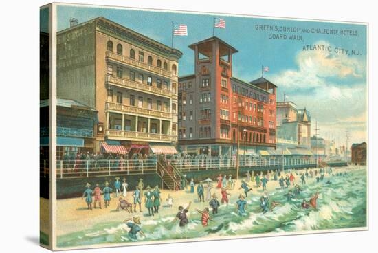 Hotels on Boardwalk, Atlantic City, New Jersey-null-Stretched Canvas