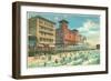 Hotels on Boardwalk, Atlantic City, New Jersey-null-Framed Art Print