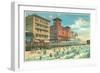 Hotels on Boardwalk, Atlantic City, New Jersey-null-Framed Art Print