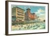 Hotels on Boardwalk, Atlantic City, New Jersey-null-Framed Art Print