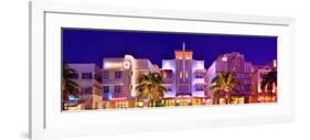 Hotels on Ocean Drive in the Art Deco District of South Miami Beach in Miami, Florida, USA-null-Framed Premium Giclee Print