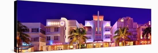 Hotels on Ocean Drive in the Art Deco District of South Miami Beach in Miami, Florida, USA-null-Stretched Canvas