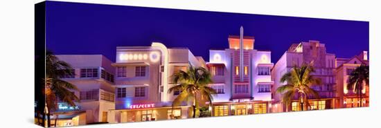 Hotels on Ocean Drive in the Art Deco District of South Miami Beach in Miami, Florida, USA-null-Stretched Canvas