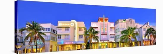 Hotels on Ocean Drive in the Art Deco District of South Miami Beach in Miami, Florida, USA-null-Stretched Canvas