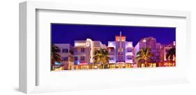 Hotels on Ocean Drive in the Art Deco District of South Miami Beach in Miami, Florida, USA-null-Framed Art Print