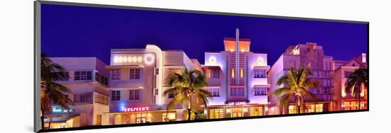 Hotels on Ocean Drive in the Art Deco District of South Miami Beach in Miami, Florida, USA-null-Mounted Art Print