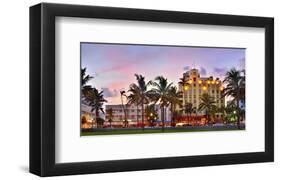 Hotels on Ocean Drive in the Art Deco District of South Miami Beach in Miami, Florida, USA-null-Framed Art Print