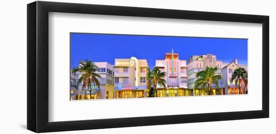 Hotels on Ocean Drive in the Art Deco District of South Miami Beach in Miami, Florida, USA-null-Framed Art Print