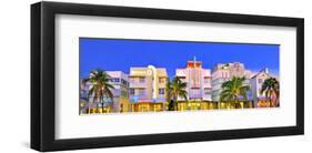 Hotels on Ocean Drive in the Art Deco District of South Miami Beach in Miami, Florida, USA-null-Framed Art Print