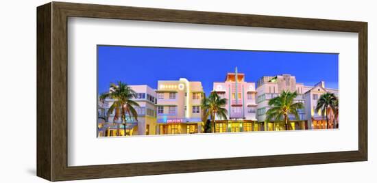 Hotels on Ocean Drive in the Art Deco District of South Miami Beach in Miami, Florida, USA-null-Framed Art Print