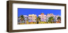 Hotels on Ocean Drive in the Art Deco District of South Miami Beach in Miami, Florida, USA-null-Framed Art Print