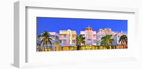 Hotels on Ocean Drive in the Art Deco District of South Miami Beach in Miami, Florida, USA-null-Framed Art Print