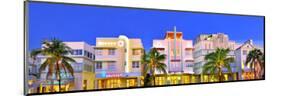 Hotels on Ocean Drive in the Art Deco District of South Miami Beach in Miami, Florida, USA-null-Mounted Art Print