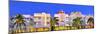 Hotels on Ocean Drive in the Art Deco District of South Miami Beach in Miami, Florida, USA-null-Mounted Art Print