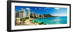 Hotels on the Beach, Waikiki Beach, Oahu, Honolulu, Hawaii, USA-null-Framed Photographic Print