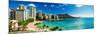 Hotels on the Beach, Waikiki Beach, Oahu, Honolulu, Hawaii, USA-null-Mounted Premium Photographic Print