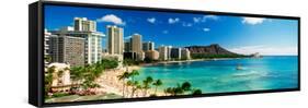 Hotels on the Beach, Waikiki Beach, Oahu, Honolulu, Hawaii, USA-null-Framed Stretched Canvas