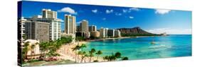 Hotels on the Beach, Waikiki Beach, Oahu, Honolulu, Hawaii, USA-null-Stretched Canvas