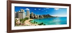 Hotels on the Beach, Waikiki Beach, Oahu, Honolulu, Hawaii, USA-null-Framed Photographic Print