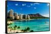 Hotels on the beach, Waikiki Beach, Oahu, Honolulu, Hawaii, USA-null-Framed Stretched Canvas