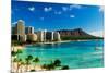 Hotels on the beach, Waikiki Beach, Oahu, Honolulu, Hawaii, USA-null-Mounted Photographic Print