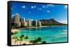 Hotels on the beach, Waikiki Beach, Oahu, Honolulu, Hawaii, USA-null-Framed Stretched Canvas