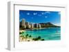 Hotels on the beach, Waikiki Beach, Oahu, Honolulu, Hawaii, USA-null-Framed Photographic Print