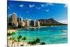 Hotels on the beach, Waikiki Beach, Oahu, Honolulu, Hawaii, USA-null-Stretched Canvas